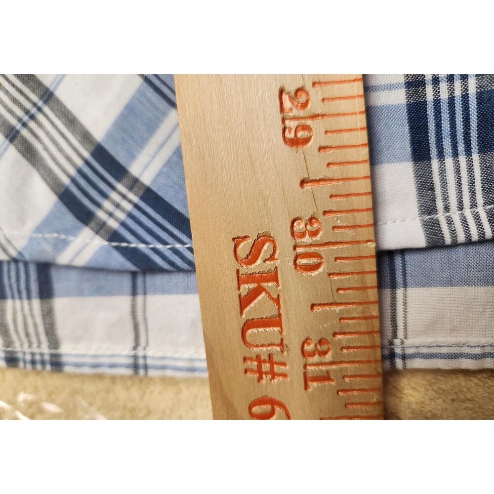 New Tommy Bahama Men's Blue Plaid Shirt Size Large - Picture 6 of 7